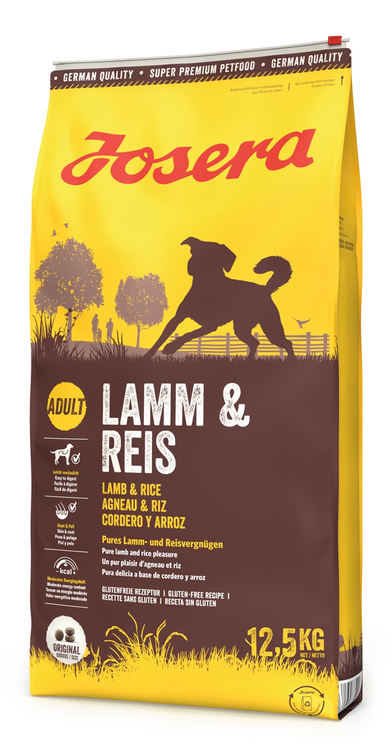 Josera Lamb & Rice 12,5 kg - Cibo secco monoproteico per cani adulti con agnello e riso, senza glutine, adatto a tutte le taglie