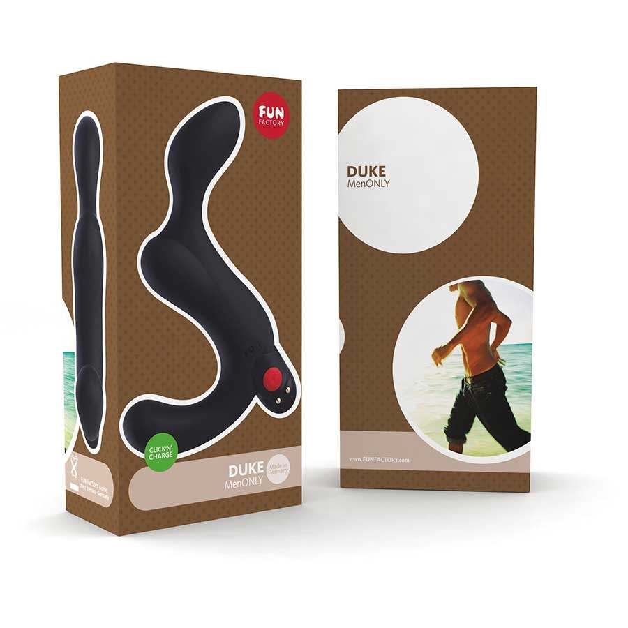 FUN Factory DUKE - Vibratore prostatico anatomico in silicone, 16,5 cm, impermeabile, 5 modalità di vibrazione