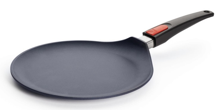 Woll Diamond Lite - Padella per Crepe Ø 26 cm in Alluminio pressofuso con Manico Rimovibile, Adatta al Forno e per Induzione, Colore Antracite