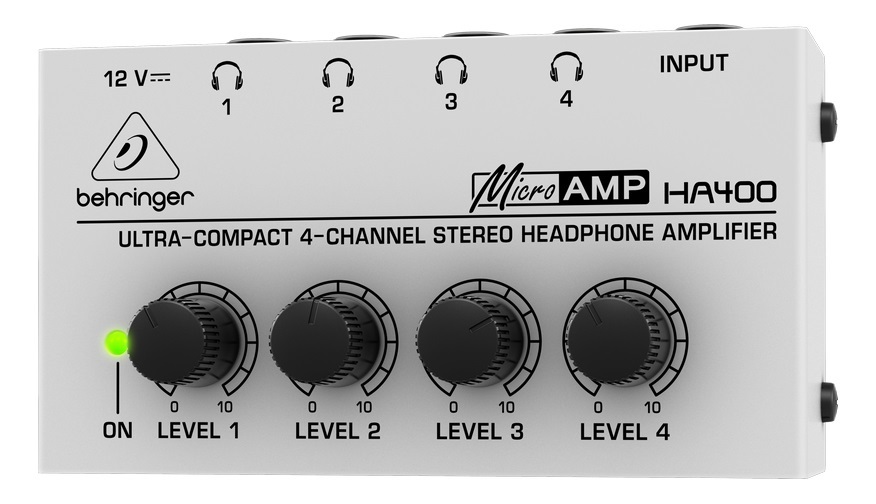 Behringer HA400 Amplificatore per Cuffie 4 Canali Stereo Nero