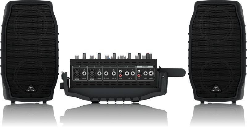 Behringer PPA200 Sistema PA Portatile Compatto 5 Canali 150 Watt con Mixer, Microfono e Cavi