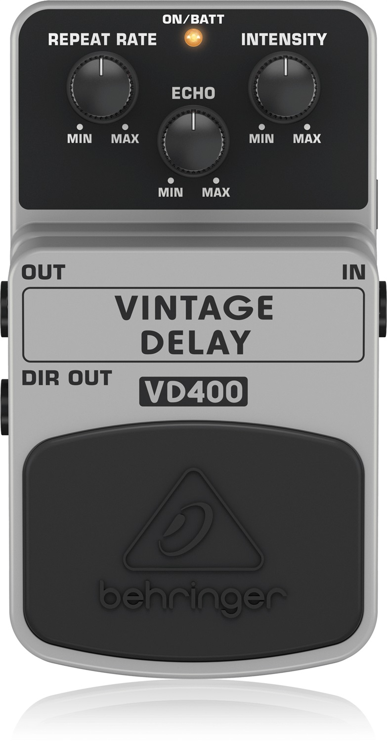 Behringer VD400 Vintage Delay - Pedale per effetti delay analogico con eco fino a 300 ms, controllo intensità e velocità di ripetizione