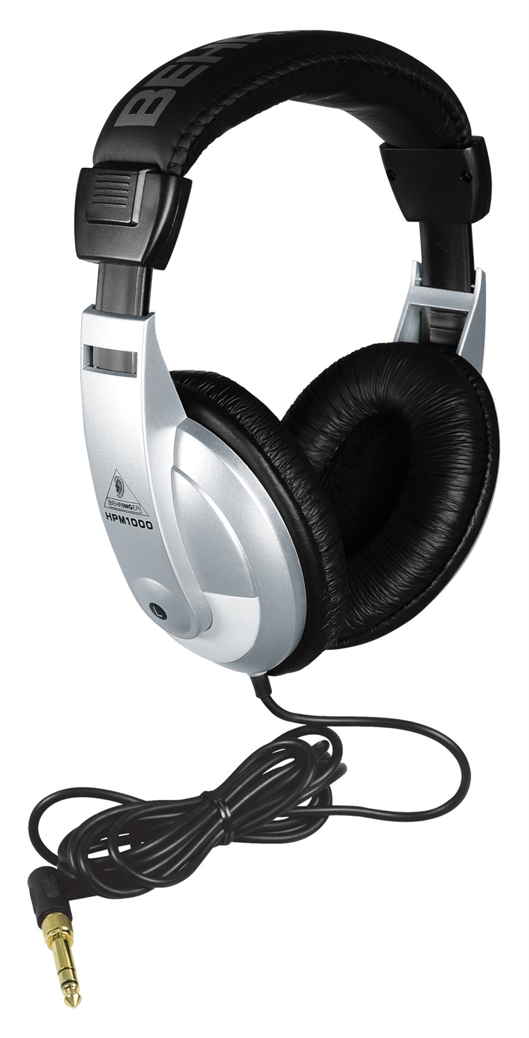 Behringer HPM1000 Cuffie Cablate Stereo Professionali con Driver da 53 mm - Nero/Argento