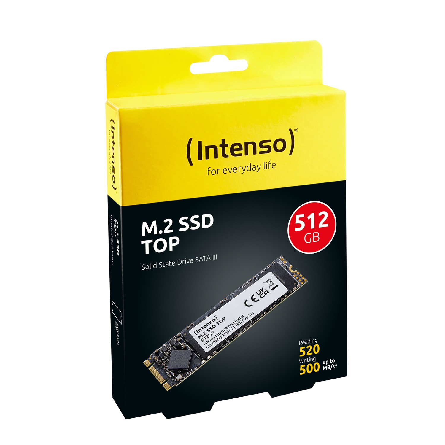 Intenso M.2 SSD 512 GB Top Performance SATA III - Velocità di lettura 520 MB/s, scrittura 500 MB/s
