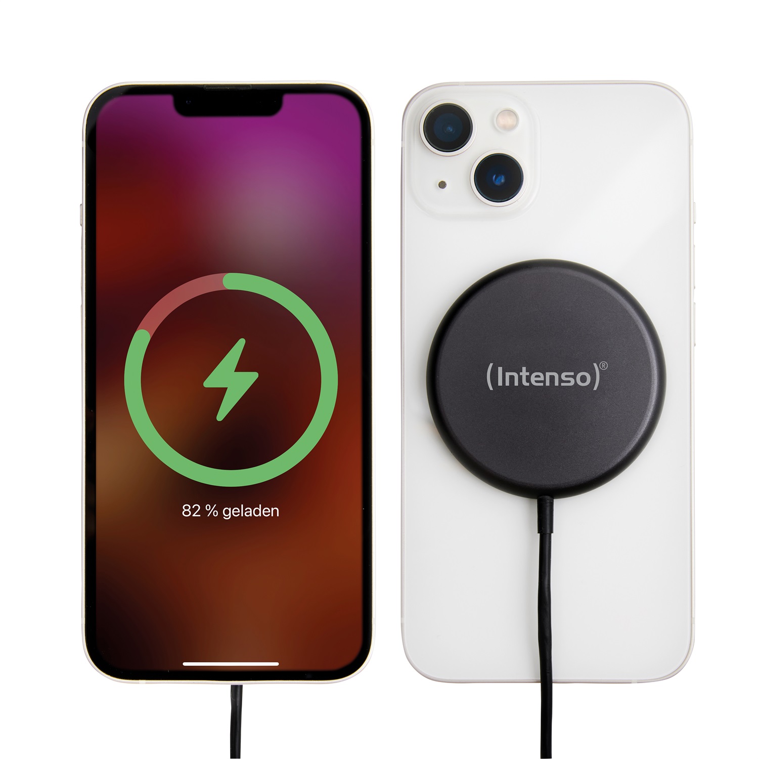 Intenso MB1 Caricabatterie Wireless Magnetico QI Nero - Ricarica Rapida fino a 15W