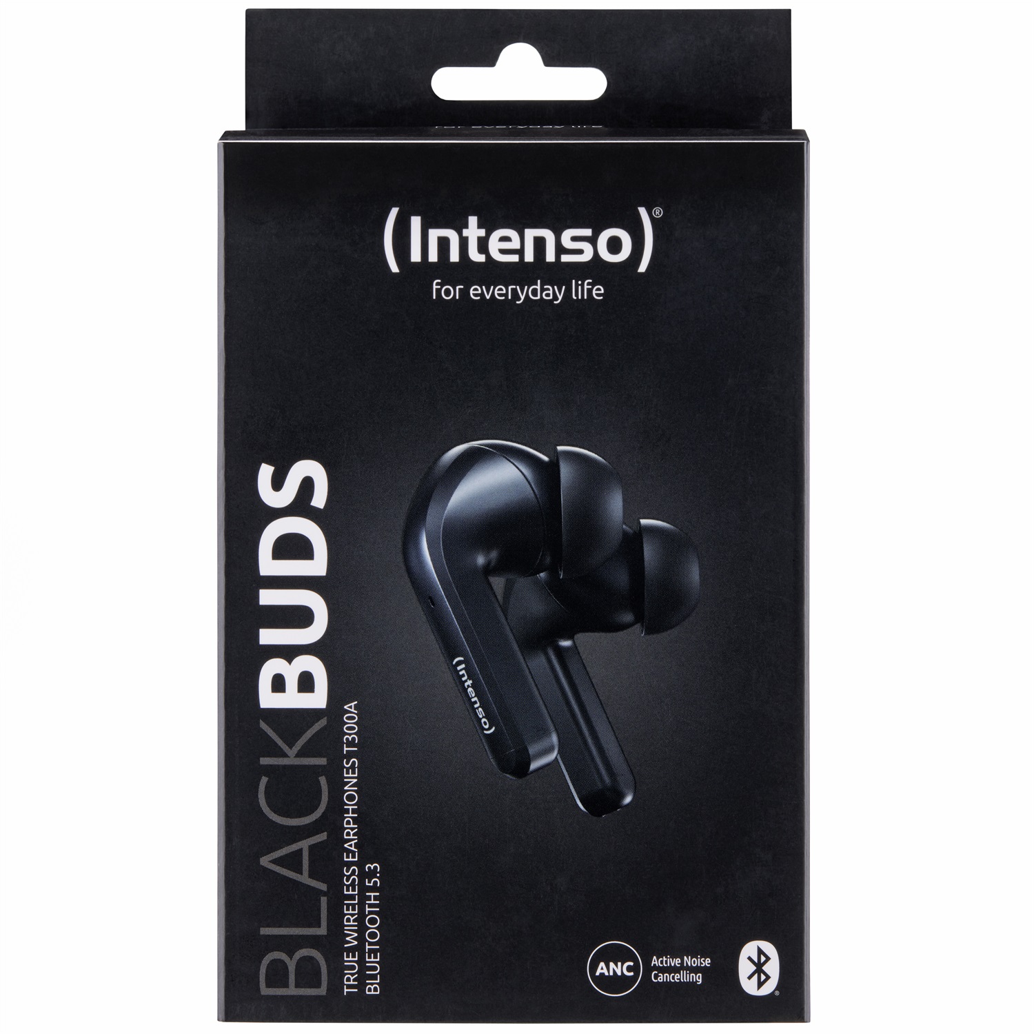 Intenso Black Buds T300A Cuffie True Wireless Stereo (TWS) In-ear con Bluetooth 5.3, Cancellazione del Rumore, USB Tipo-C, Nero