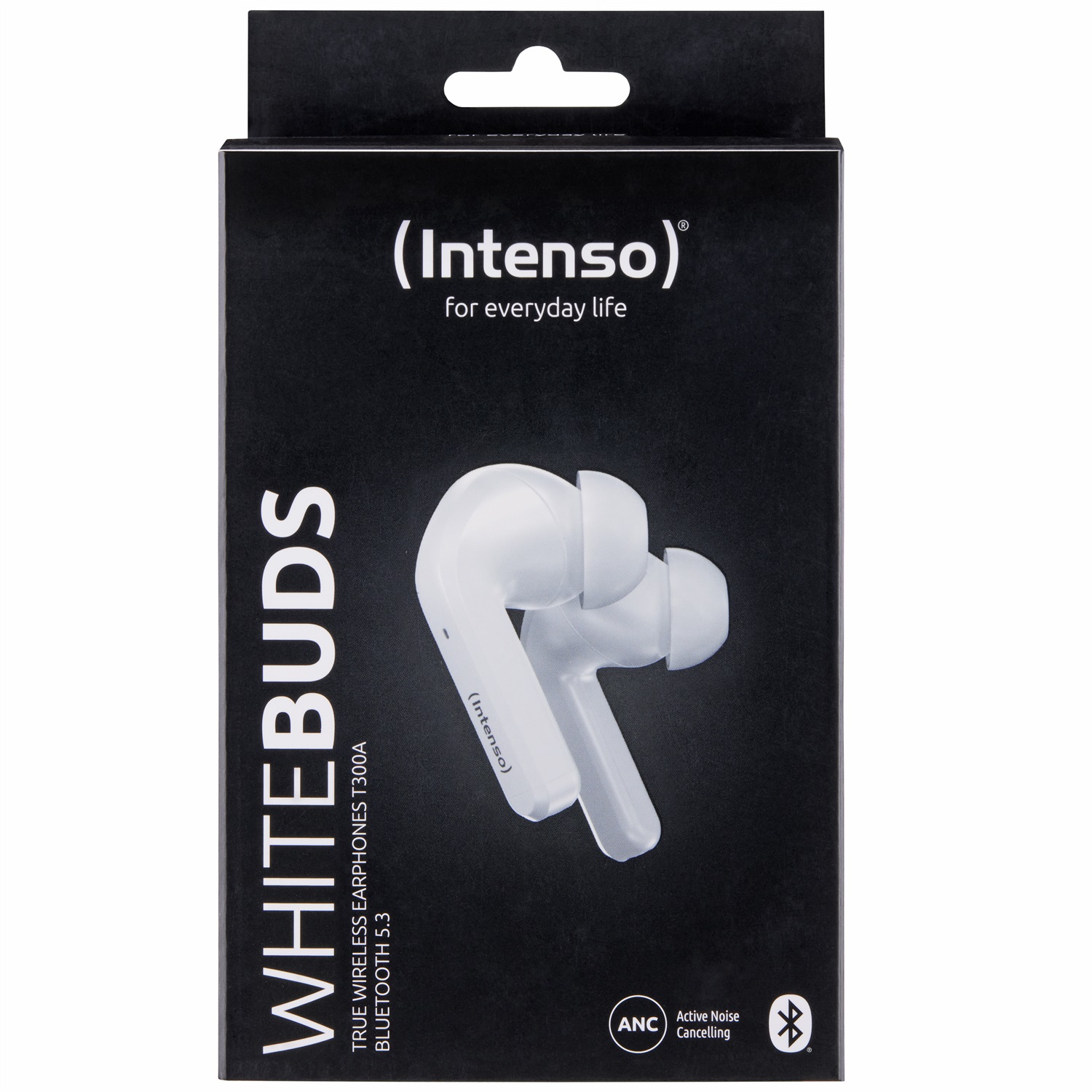 Intenso White Buds T302A Auricolari True Wireless con Active Noise Cancelling, fino a 35 ore di riproduzione, Bluetooth 5.0, USB tipo-C, Bianco