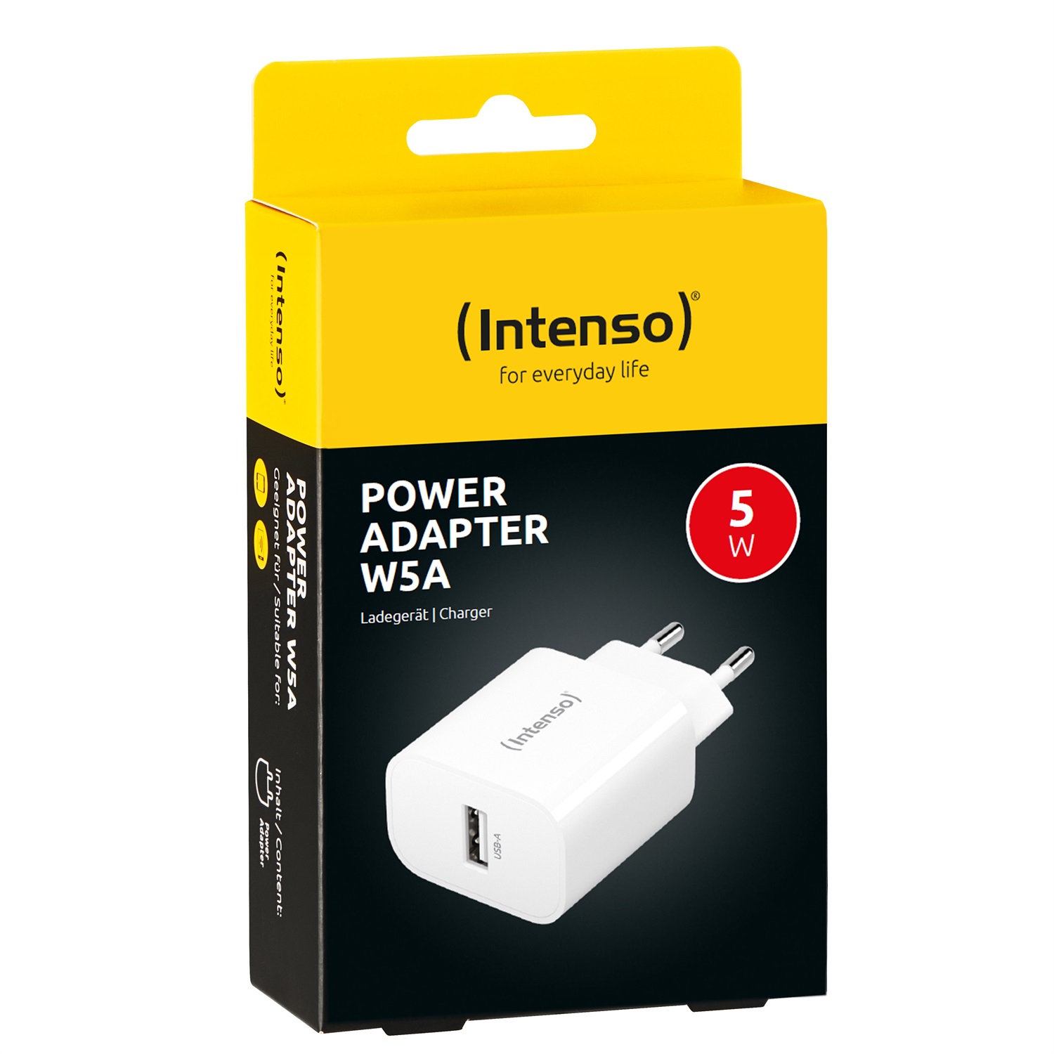 Intenso W5A Alimentatore di rete 5W con USB-A Bianco per smartphone e dispositivi USB