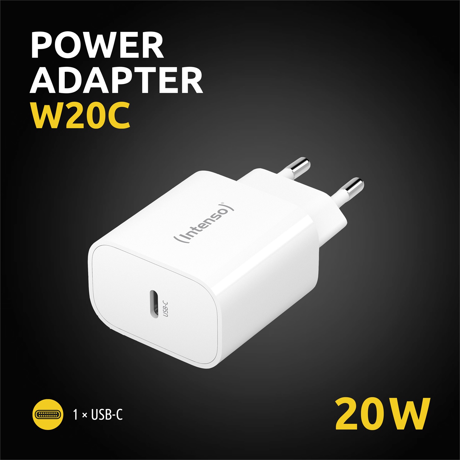 Intenso Alimentatore USB-C 20W Bianco - Ricarica Rapida Universale Interno