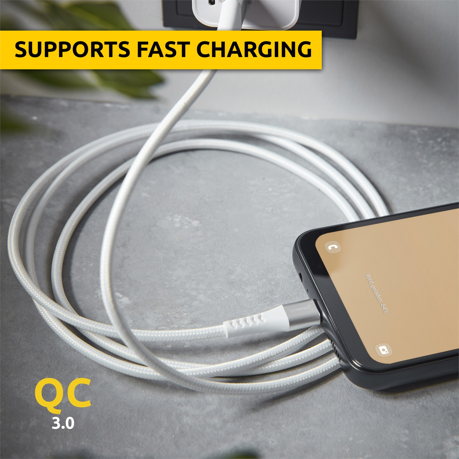 Intenso Cavo USB-A a USB-C 1.5M, Ricarica Dati 60W, Velocità 480 Mbit/s, Bianco