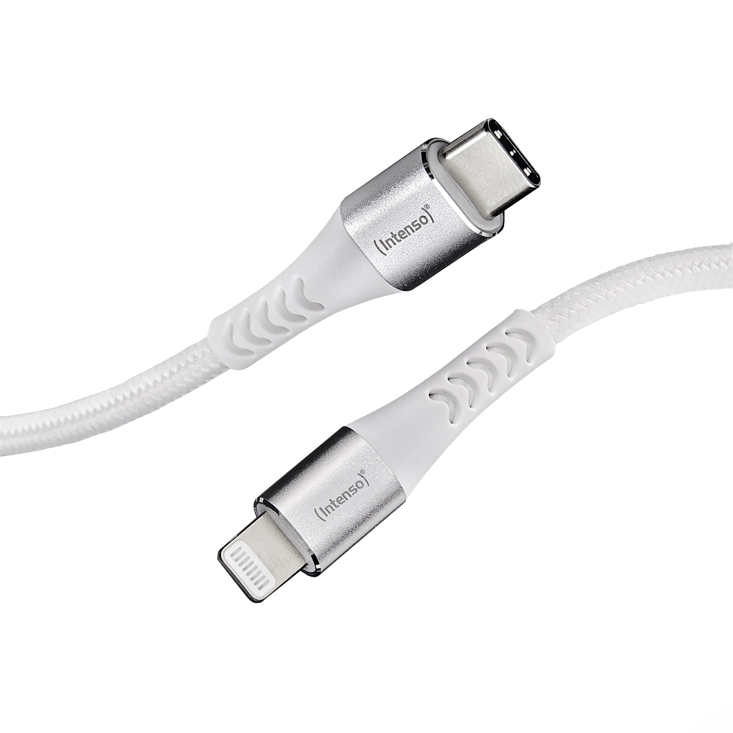 Intenso Cavo USB C315L USB-C a Lightning 1,5 m - Cavo Dati e Ricarica con Power Delivery fino a 60 Watt, Nylon, Bianco