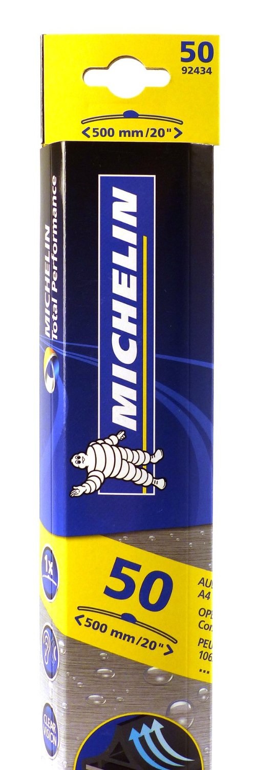 MICHELIN Spazzola Tergicristallo Piatta Universale 50 cm con Multi-Adattatori