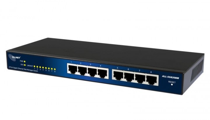 ALLNET Switch Gestito L2 8 Porte Gigabit Ethernet 10/100/1000 Nero