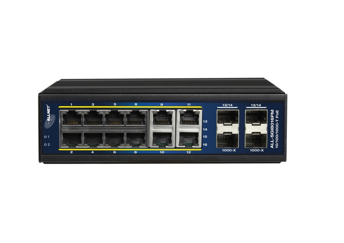 ALLNET ALL-SGI8016PM Switch di Rete Gestito L2 /L3 Gigabit Ethernet (10/100/1000) con Supporto Power over Ethernet (PoE) - Nero