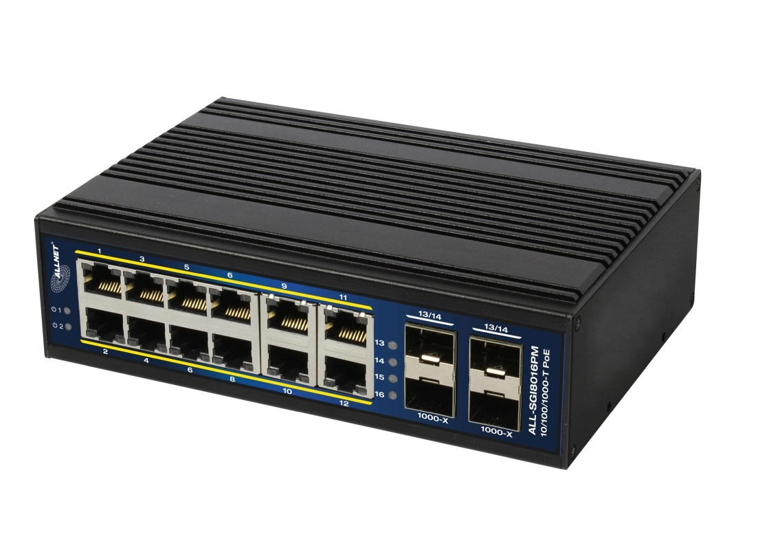ALLNET ALL-SGI8016PM Switch di Rete Gestito L2 /L3 Gigabit Ethernet (10/100/1000) con Supporto Power over Ethernet (PoE) - Nero