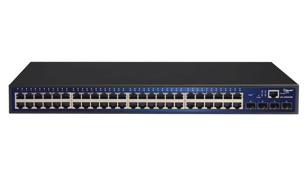 ALLNET ALL-SG8452M Switch di Rete Gestito L2 Gigabit Ethernet 48 Porte (10/100/1000) con 4x SFP Slots e Supporto Jumbo Frame - Nero