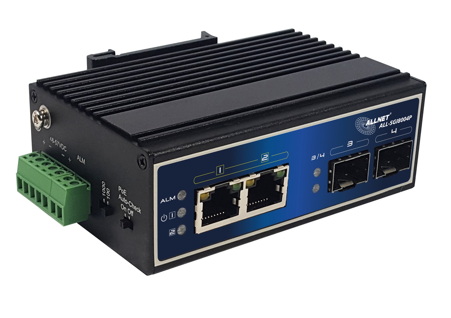 ALLNET Switch di rete Non gestito Gigabit Ethernet 4 Porte con Power over Ethernet (PoE) - Nero