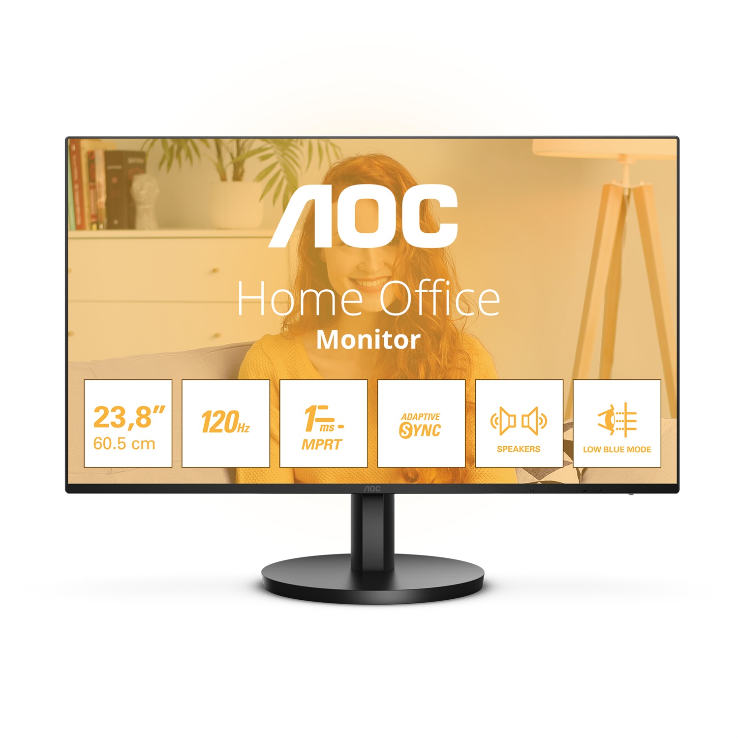 AOC 24B3QA2 Monitor PC 23.8'' IPS Full HD 1920x1080 120Hz 1ms Adaptive Sync Nero