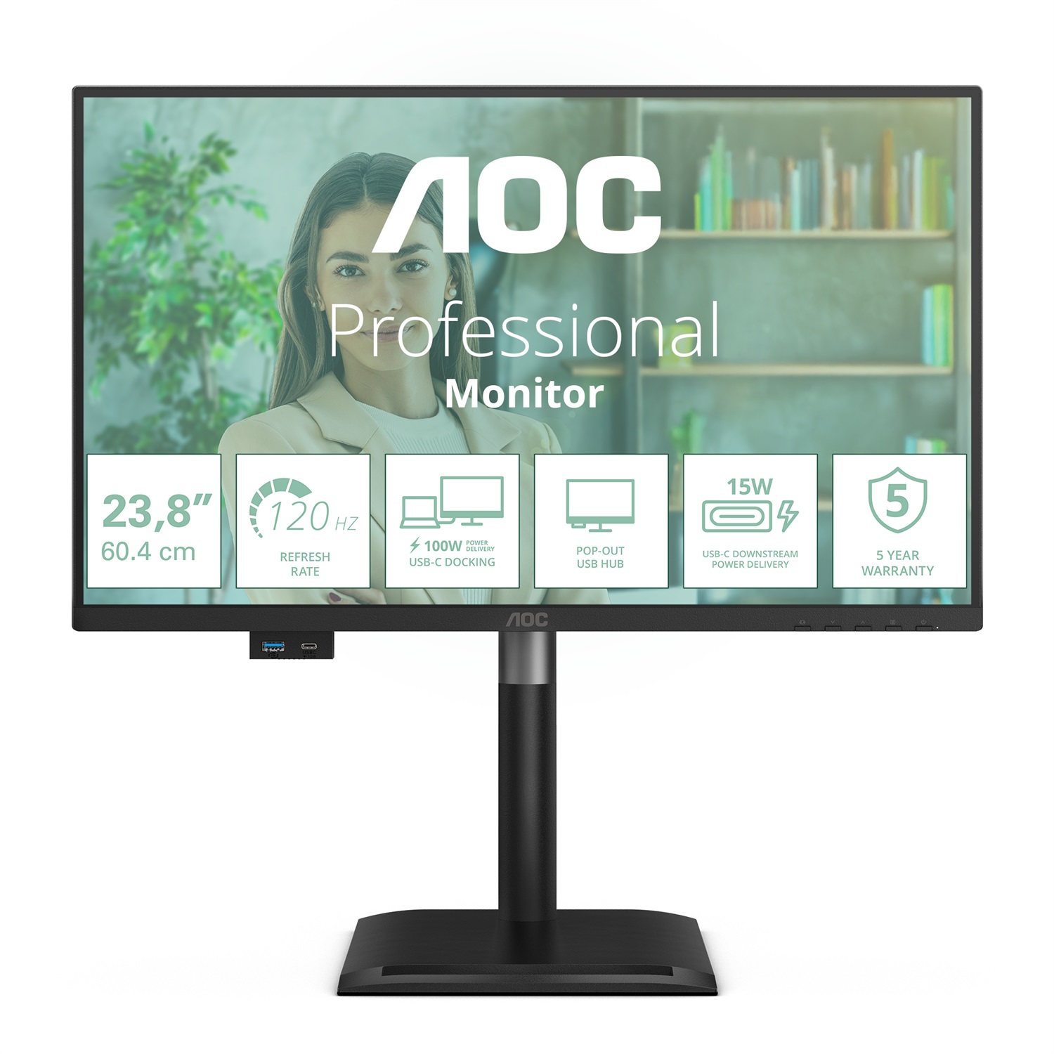 AOC 24P4CV Monitor PC 23.8