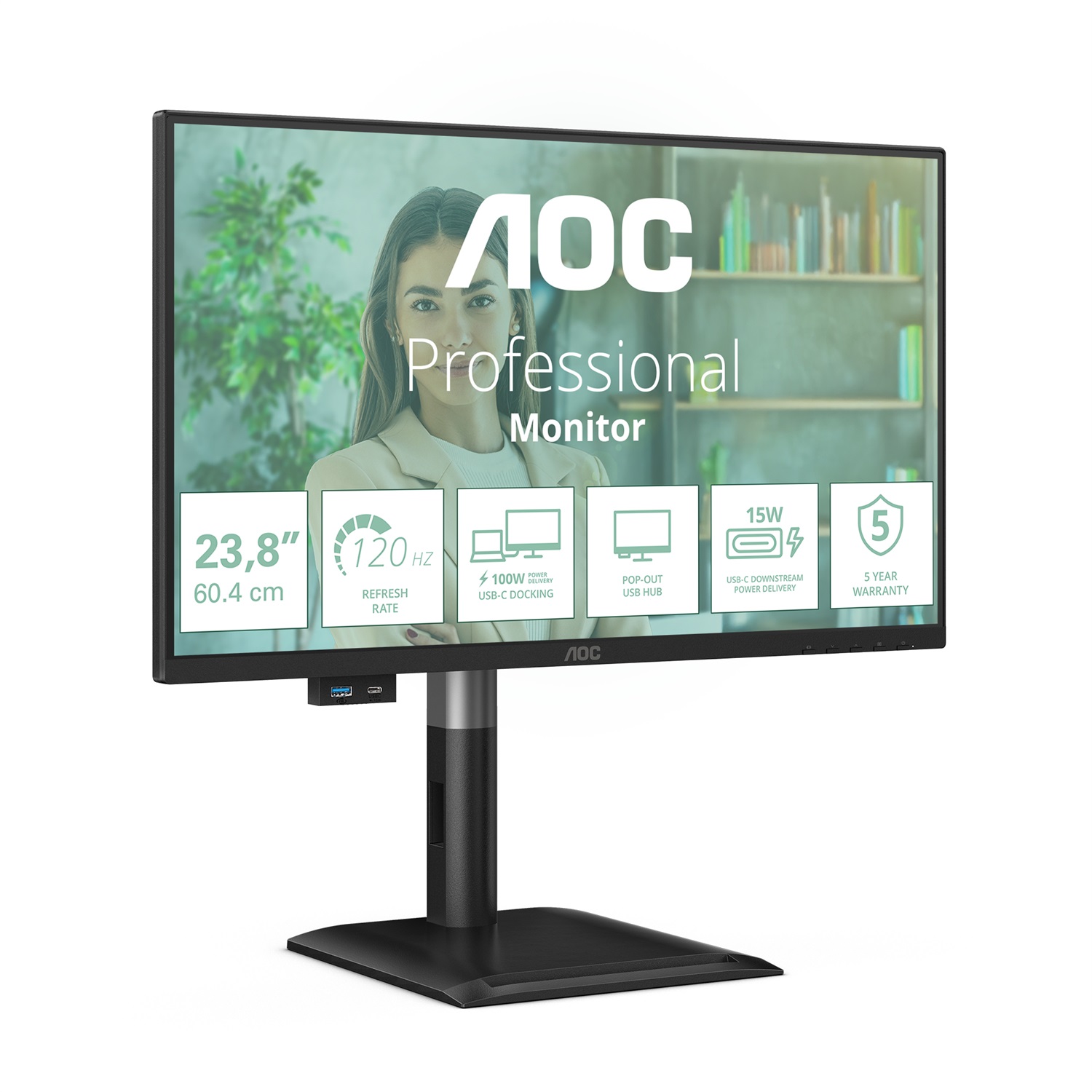 AOC 24P4CV Monitor PC 23.8