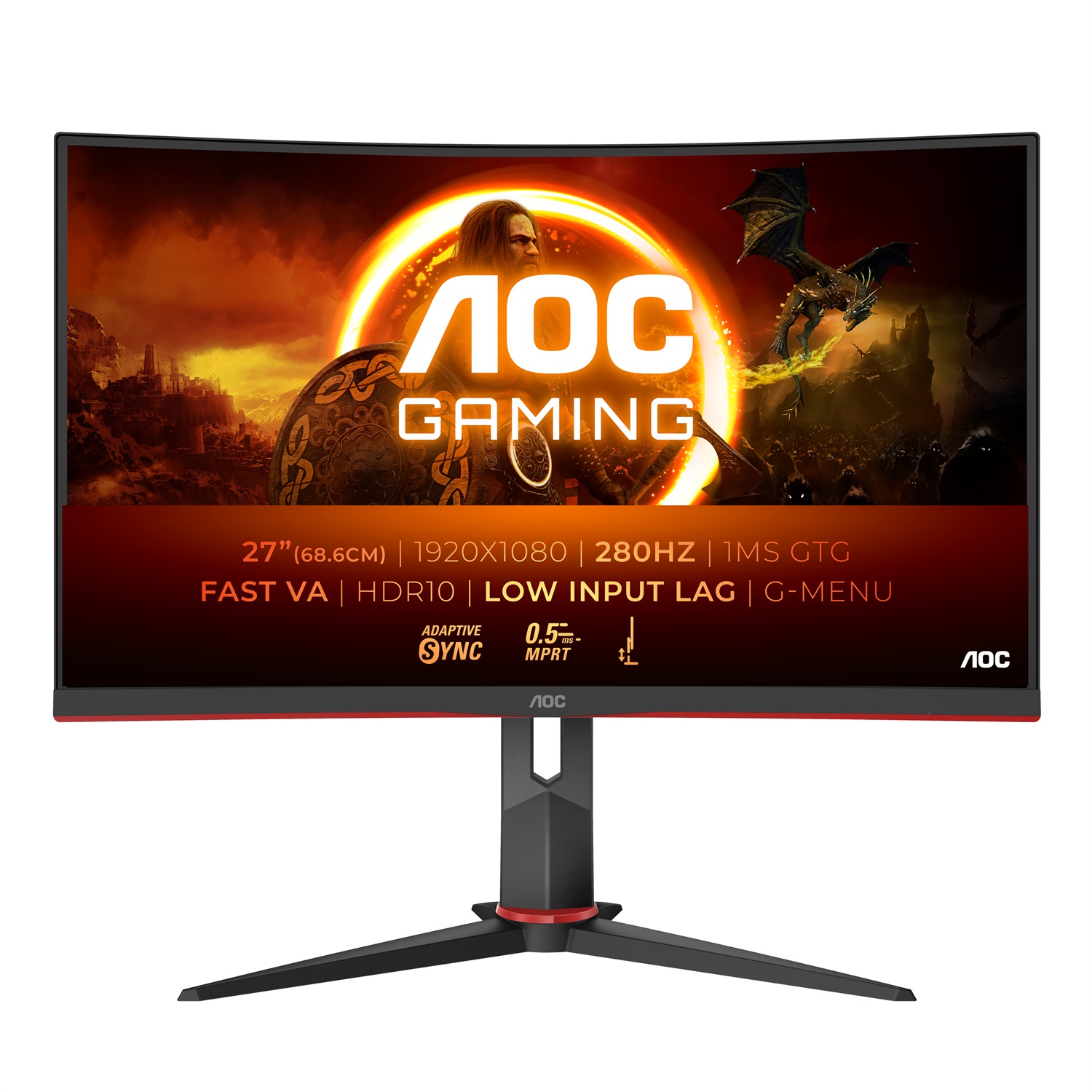 AOC C27G2Z3/BK Monitor Curvo Gaming 27