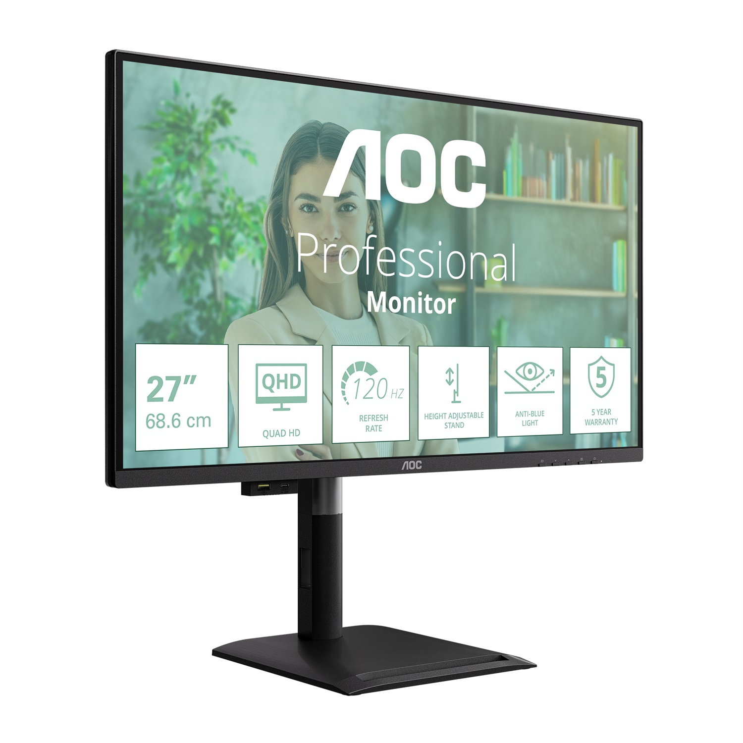 AOC Q27P4U Monitor PC 27