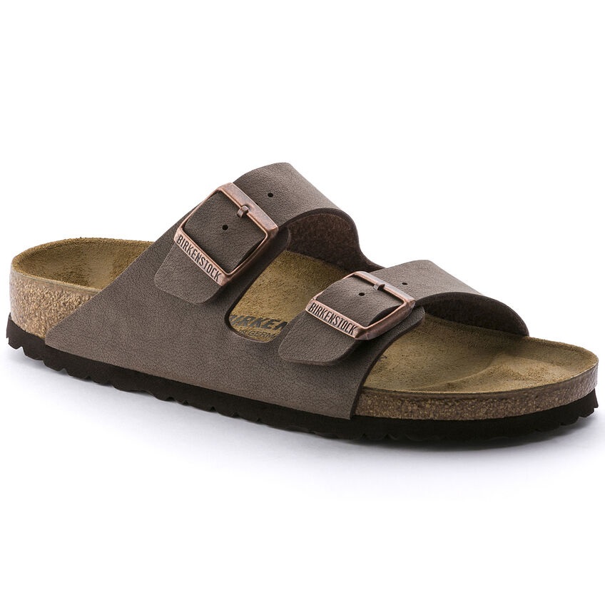 Birkenstock Arizona Sandali Unisex-Adulto in Birko-Flor Nubuck Marrone (Mocca) - Taglia 38 EU, Calzata Normale, Altezza Suola 1 cm