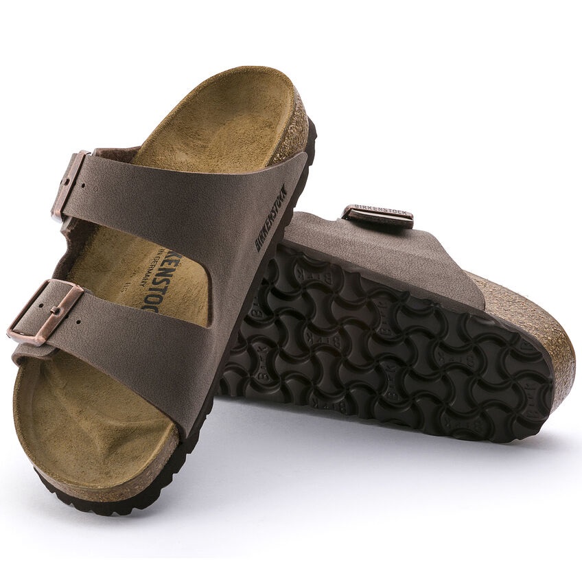 Birkenstock Arizona Sandali Unisex-Adulto in Birko-Flor Nubuck Marrone (Mocca) - Calzata Normale