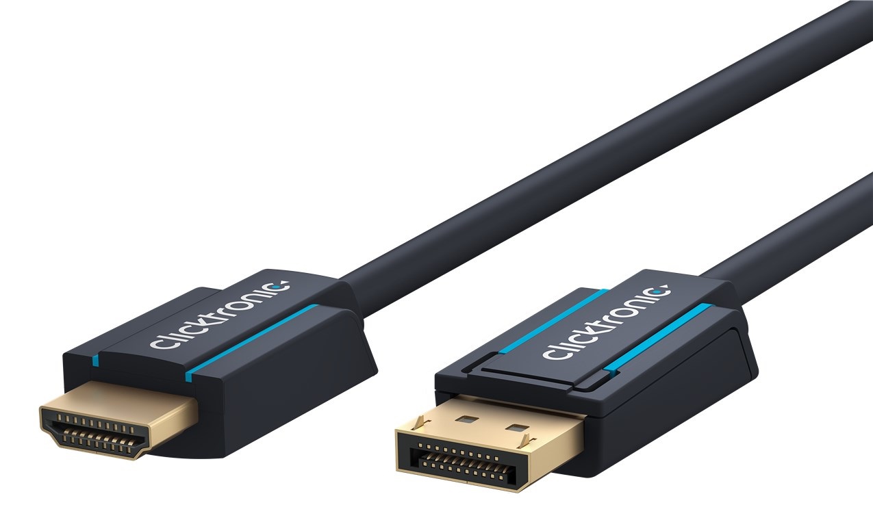 ClickTronic Cavo Adattatore DisplayPort a HDMI 2 m Alta Qualità ICOC CLC-DPH-2-020 Nero