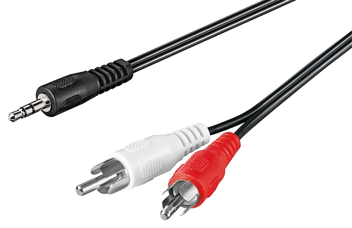 Goobay Adattatore Cavo Audio AUX 10m - Jack 3.5mm a RCA Stereo, Nero