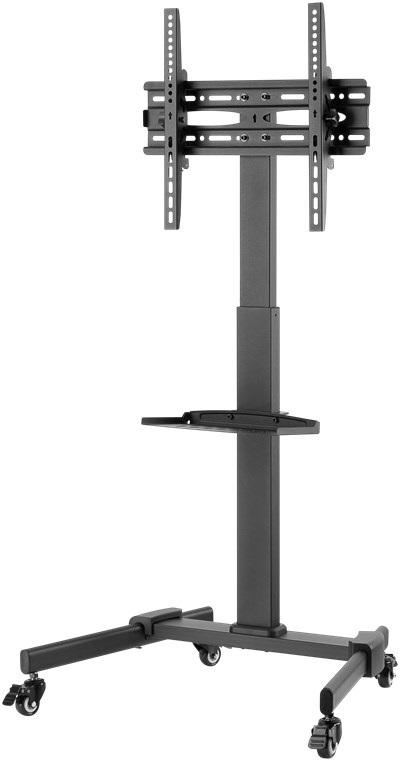 Goobay 59507 Supporto Mobile per TV e Monitor da 37 a 70 Pollici, Inclinabile e Regolabile in Altezza, Fino a 35 kg, Arrotolabile con 4 Ruote