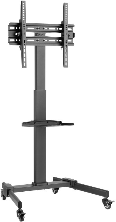 Goobay 59507 Supporto Mobile per TV e Monitor da 37 a 70 Pollici, Inclinabile e Regolabile in Altezza, Fino a 35 kg, Arrotolabile con 4 Ruote