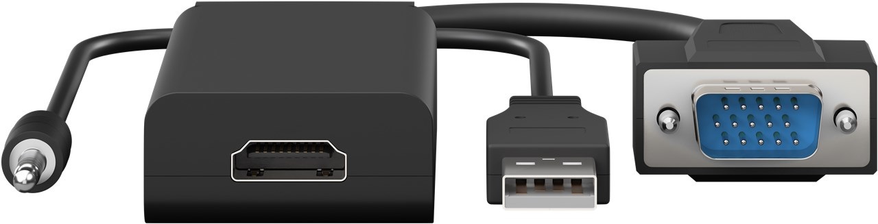 Goobay 61259 Adattatore VGA a HDMI - Full HD 1080p @ 60Hz, Converte VGA e Audio in HDMI, Cavo Monitor Nero