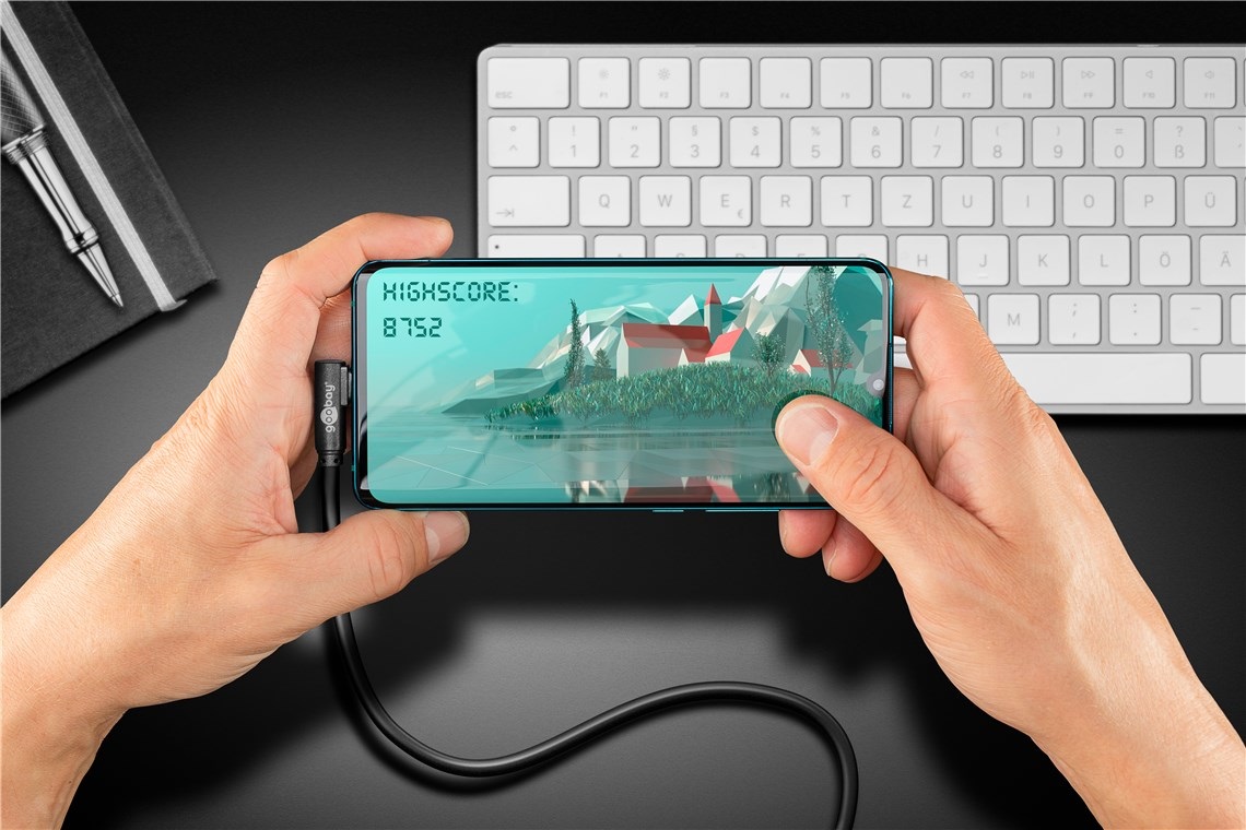 Informatica Cavo USB 3.0 USB-C™ M 90° a USB Tipo A M 2m Nero - Ricarica e Sincronizzazione