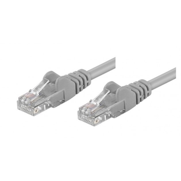 Techly Cavo di Rete Patch 50m Cat. 5E Grigio U/UTP in CCA con Connettori RJ45