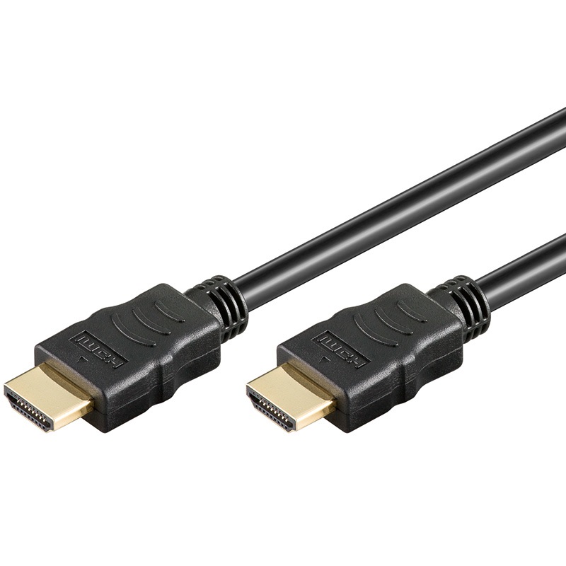 Goobay 69122 Cavo HDMI Standard con Ethernet, 0.5m, Nero, Supporto 3D, Risoluzione 1080p, Conformità HDCP
