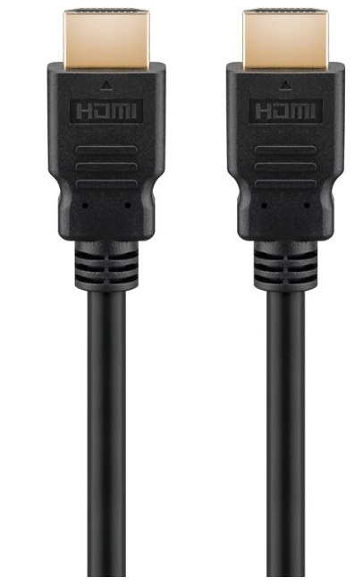 Goobay 69122 Cavo HDMI Standard con Ethernet, 0.5m, Nero, Supporto 3D, Risoluzione 1080p, Conformità HDCP