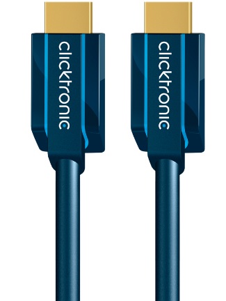 ClickTronic Cavo HDMI High Speed Ethernet 20m - HDMI Tipo A (Standard), Placcatura Oro, 2,25 Gbit/s, Blu