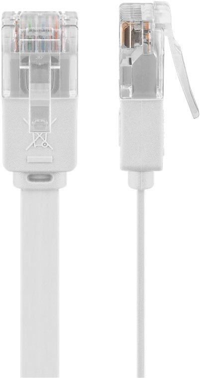 Intellinet Cavo di rete Patch Piatto Cat. 6 Bianco UTP 3m - Rame 100%, Alta Velocità, Ideale per Spazi Ristretti