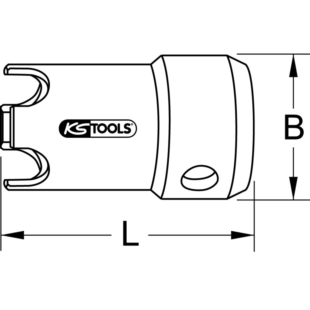 KS Tools 116.2001 Adattatore in Acciaio Speciale per Pilette di Vasche da Bagno, 53 mm