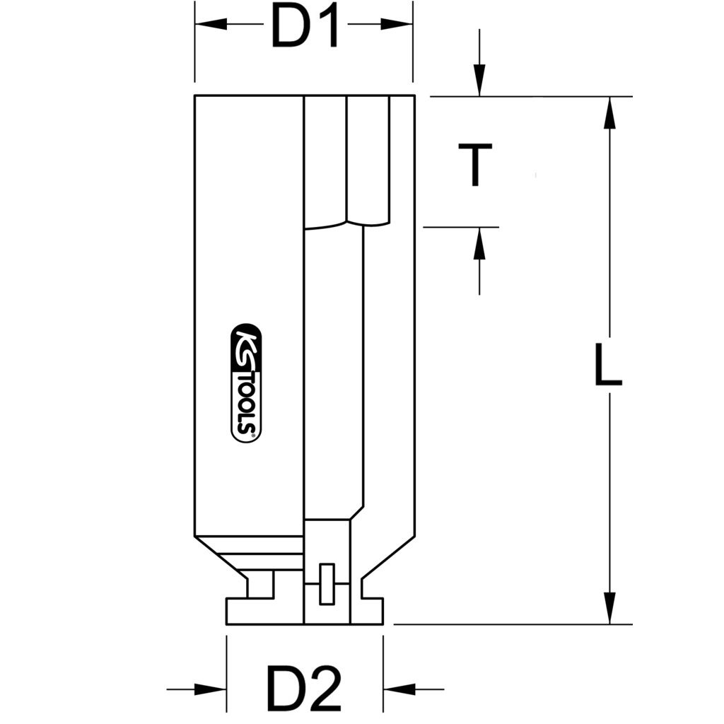 KS Tools 515.1121 Bussola Esagonale per Avvitatori ad Impulsi, 21 mm, 1/2