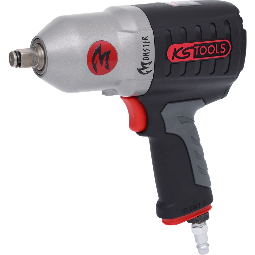 KS Tools Avvitatore Pneumatico MONSTER 1/2'' 1690 Nm 7930 Giri/min con Impugnatura Soft-Grip e Regolazione Coppia a Tre Stadi
