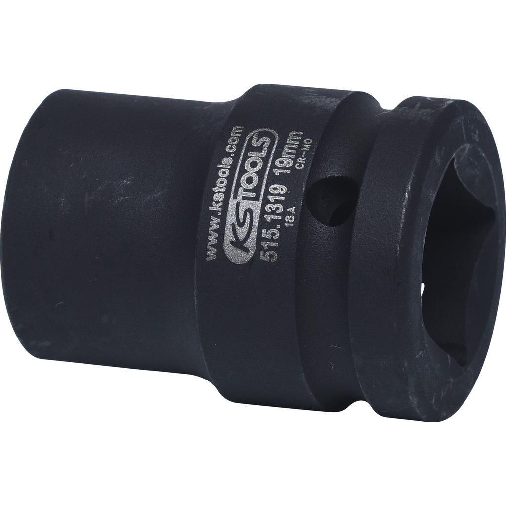 KS Tools 515.1319 Bussola Esagonale Corta per Avvitatori ad Impulsi, 19 mm, 3/4