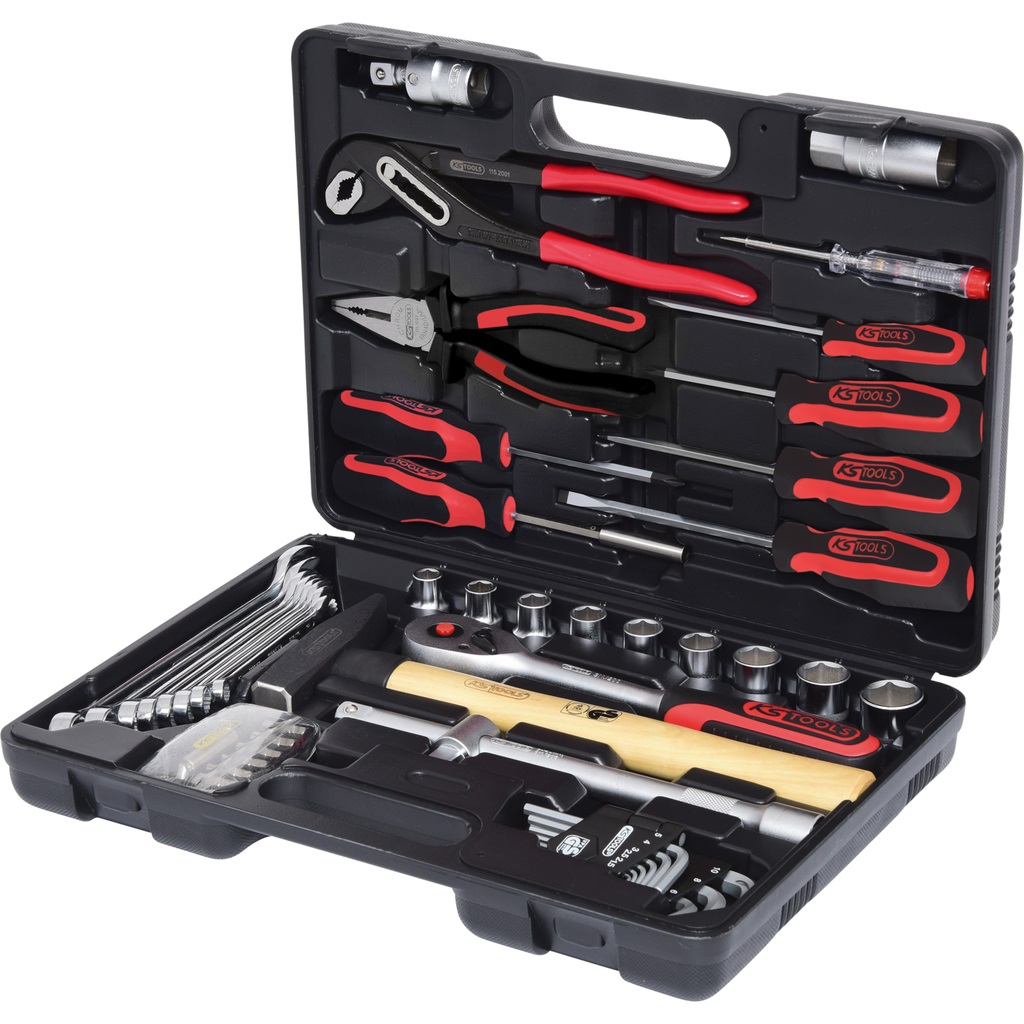 KS Tools 911.0650 Set di Utensili da 1/4'' 1/2'', 50 Pezzi, FlankTraction Cromata Opaca