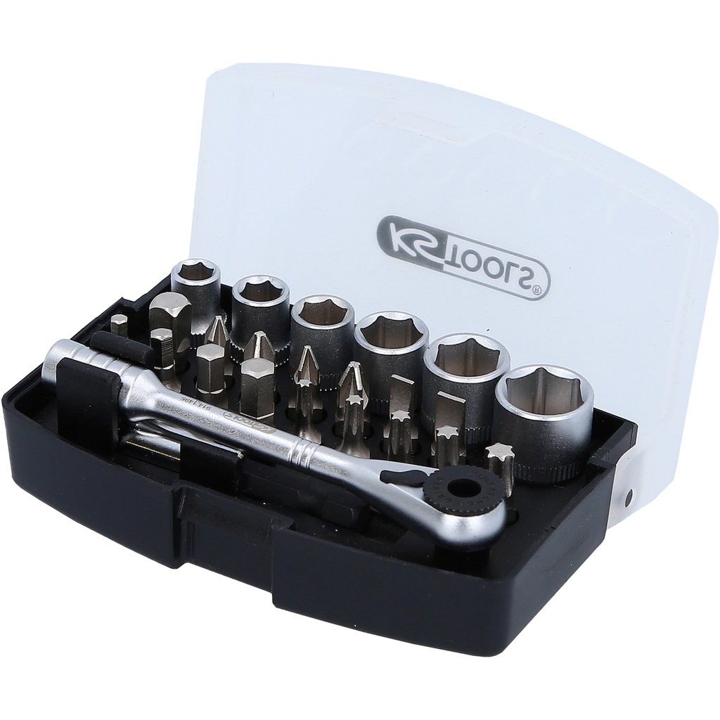 KS Tools 911.2010 Kit di inserti per cacciavite 1/4 - 24 pz in Cromo-vanadio con scatola di plastica