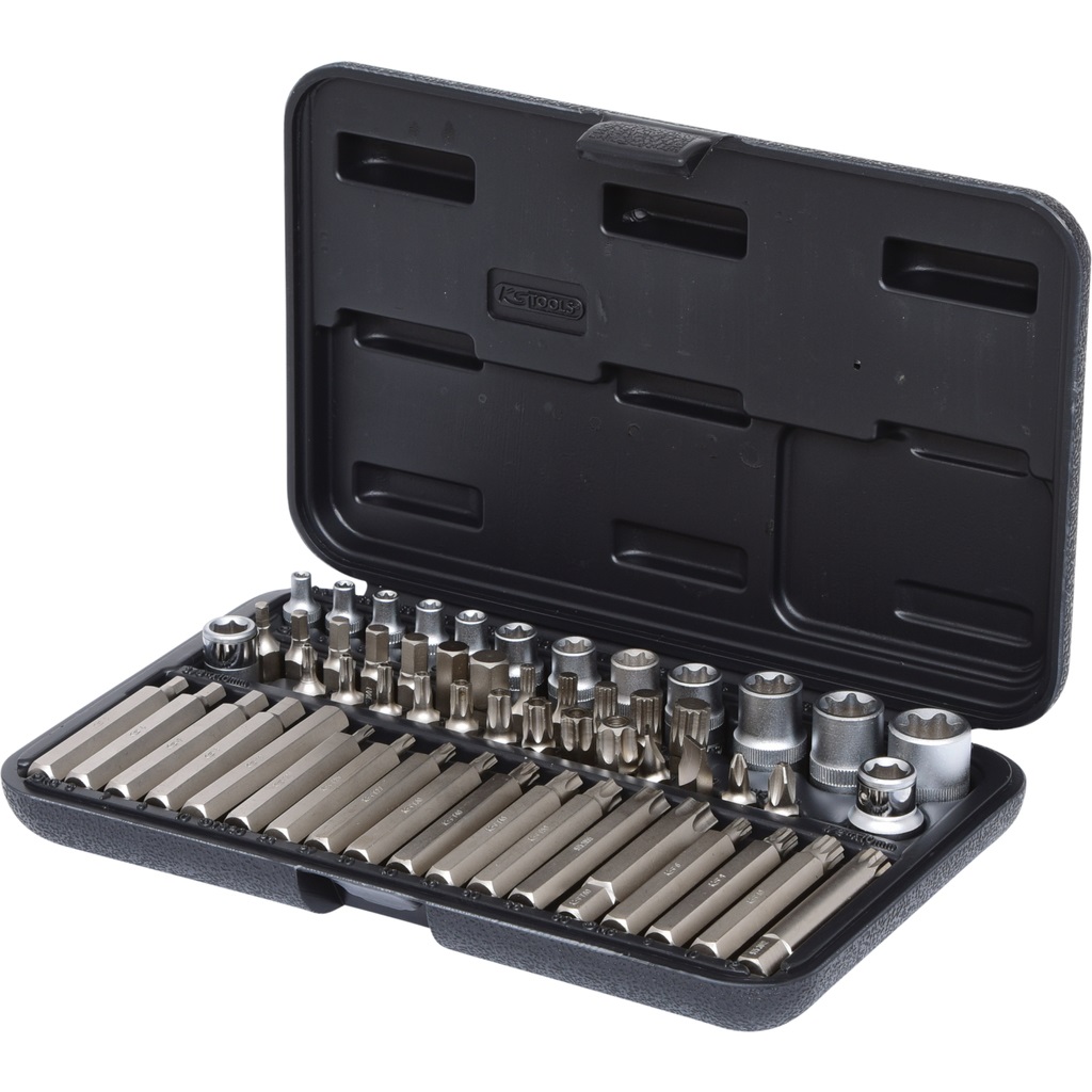 KS TOOLS Kit Attrezzi 911.4305 - 57 Pezzi con Chiavi a Bussola e Inserti TX, Dimensioni 1/2, 1/4, 3/8
