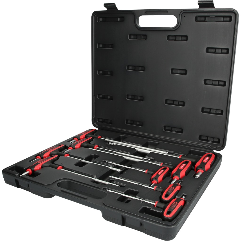 KS Tools 151.8160 - Set di Chiavi Maschio Piegate TX a T con Foro Ergotorqueplus, 9 Pezzi (Tb10-Tb50)
