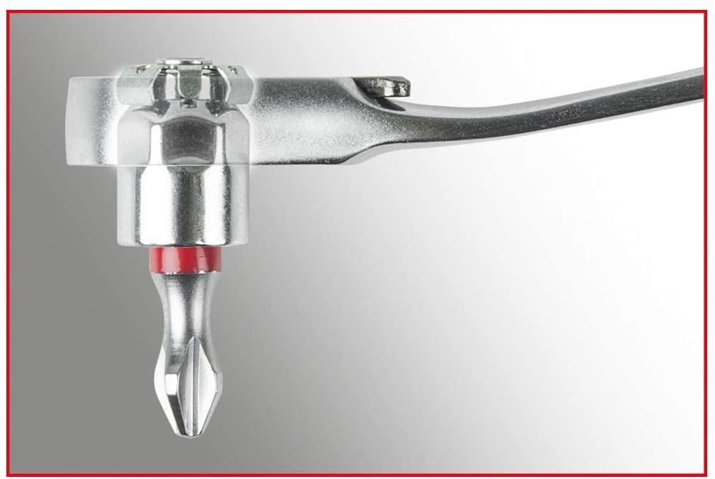 KS Tools 503.4666 Set di Chiavi a Cricchetto Combinate GEARplus Reversibili, 16 Pezzi 8-19 mm, con Adattatore, Profilo FlankTraction, Bocca Inclinata a 15°, Testa a Cricchetto Piegata a 15°, Dentatura 72 Denti