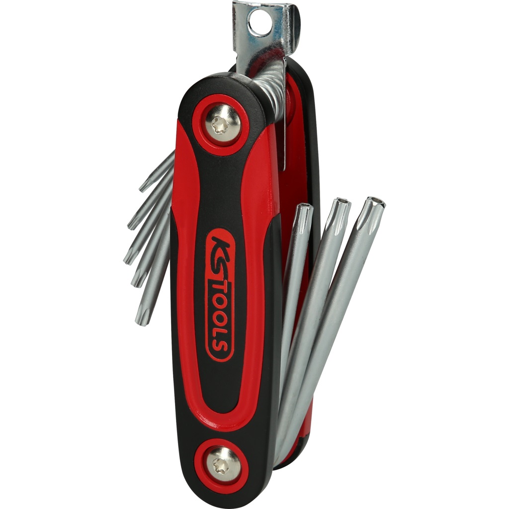 KS Tools Chiave a Brugola Torx con Supporto a Clip CHROMEplus - 8 Pezzi (Tb8-Tb40)