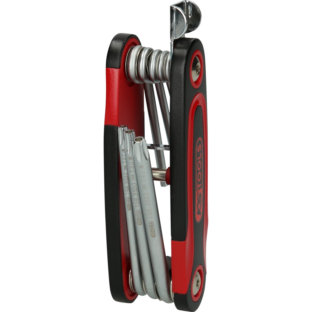 KS Tools Chiave a Brugola Torx con Supporto a Clip CHROMEplus - 8 Pezzi (Tb8-Tb40)
